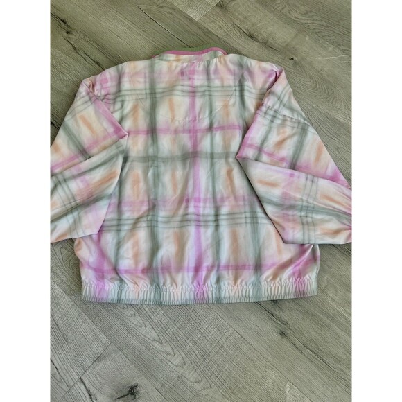 Vintage - TAIL Bomber Jacket-Green/Pink-White Plaid-size Medium - Picture 9 of 13